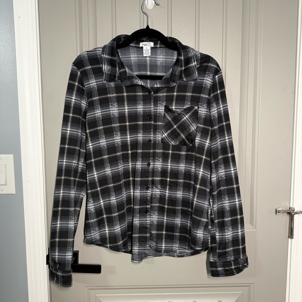 Rue21 Monochrome Plaid Shirt